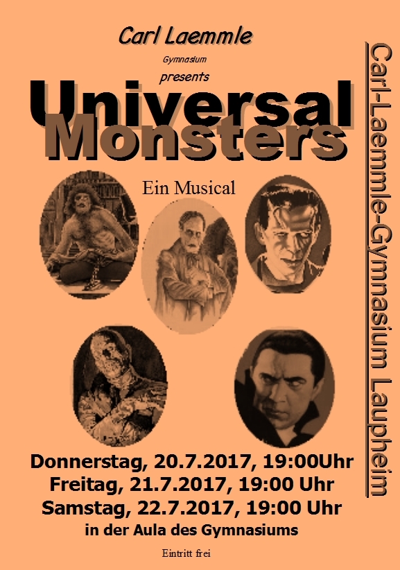 Plakat Musical "Universal Monsters"