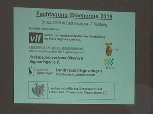 Fachtagung Bioenergie in Friedberg bei Bad Saulgau am 1.2.2019